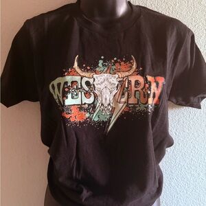 Western Graphic Black T-Shirt